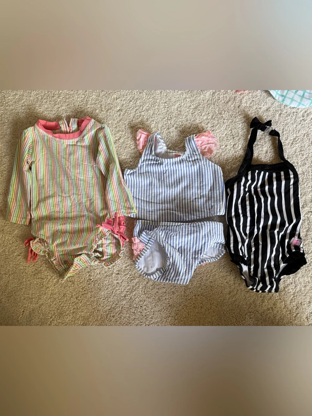 Lot of 3 Ruffle Butts Swimsuits 6-12m